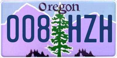 OR license plate 008HZH