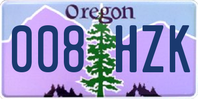 OR license plate 008HZK