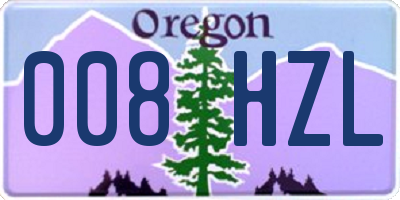 OR license plate 008HZL