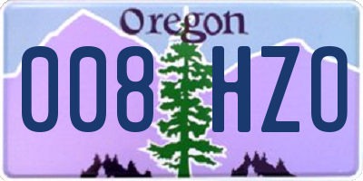 OR license plate 008HZO