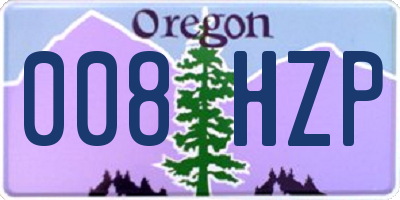 OR license plate 008HZP