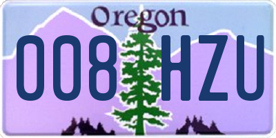 OR license plate 008HZU