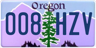 OR license plate 008HZV