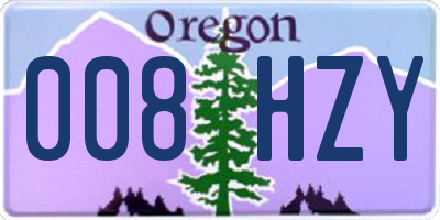 OR license plate 008HZY