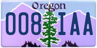 OR license plate 008IAA