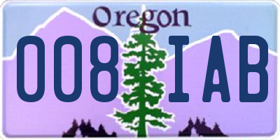 OR license plate 008IAB