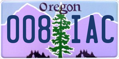 OR license plate 008IAC