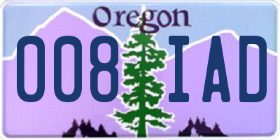 OR license plate 008IAD