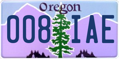 OR license plate 008IAE