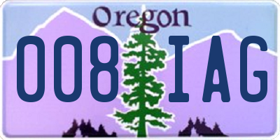 OR license plate 008IAG