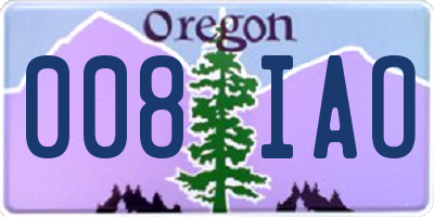 OR license plate 008IAO