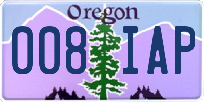OR license plate 008IAP