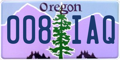 OR license plate 008IAQ