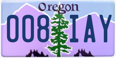OR license plate 008IAY