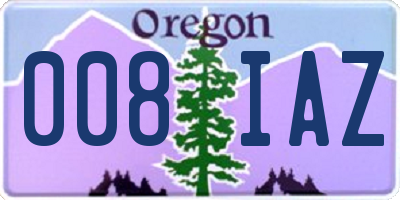 OR license plate 008IAZ