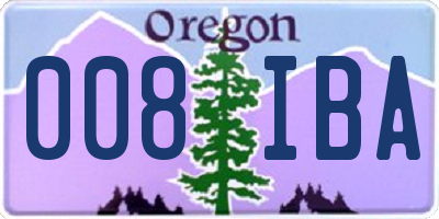 OR license plate 008IBA