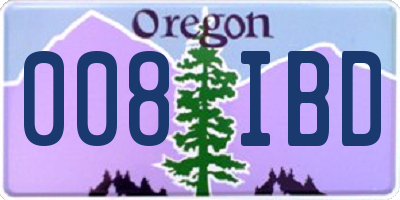 OR license plate 008IBD
