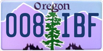 OR license plate 008IBF