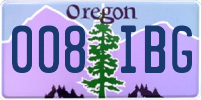 OR license plate 008IBG