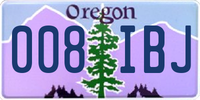 OR license plate 008IBJ