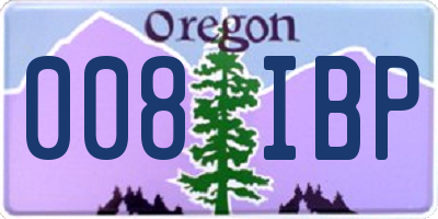 OR license plate 008IBP
