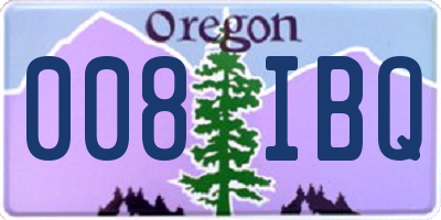 OR license plate 008IBQ