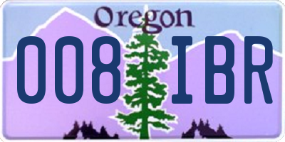 OR license plate 008IBR