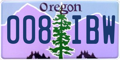 OR license plate 008IBW