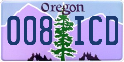 OR license plate 008ICD