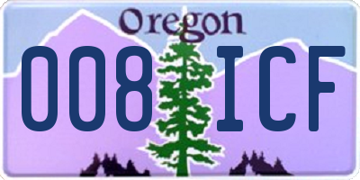 OR license plate 008ICF