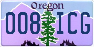 OR license plate 008ICG