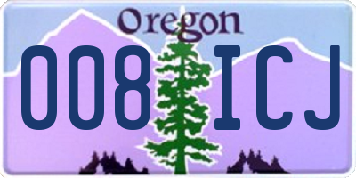 OR license plate 008ICJ