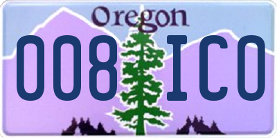 OR license plate 008ICO