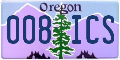 OR license plate 008ICS