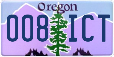 OR license plate 008ICT