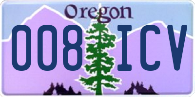 OR license plate 008ICV
