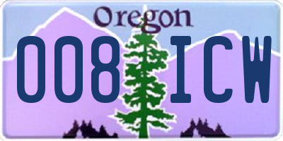 OR license plate 008ICW