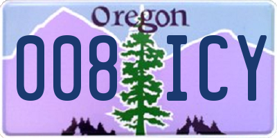 OR license plate 008ICY