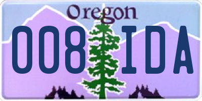 OR license plate 008IDA