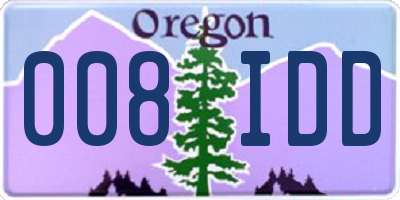 OR license plate 008IDD