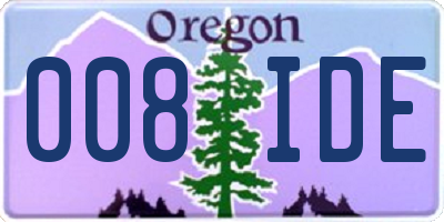 OR license plate 008IDE