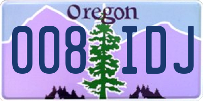 OR license plate 008IDJ
