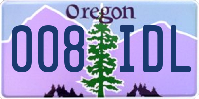 OR license plate 008IDL