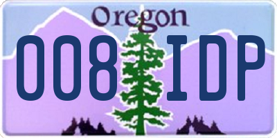 OR license plate 008IDP