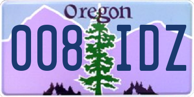 OR license plate 008IDZ