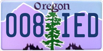 OR license plate 008IED