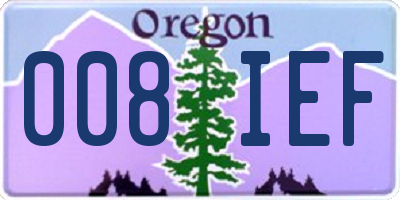 OR license plate 008IEF