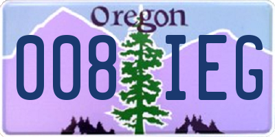 OR license plate 008IEG