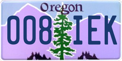 OR license plate 008IEK