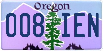 OR license plate 008IEN